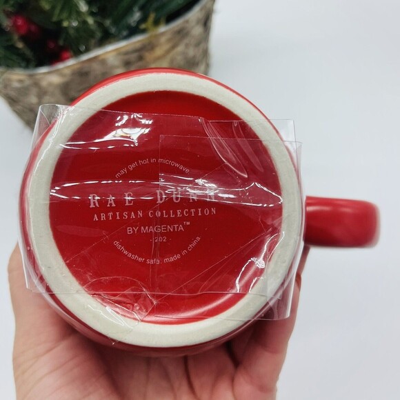 Rae Dunn SANTA Mug Wood Etched Snowflake Coaster LL Christmas Red New 2021 X-Mas - Picture 5 of 6